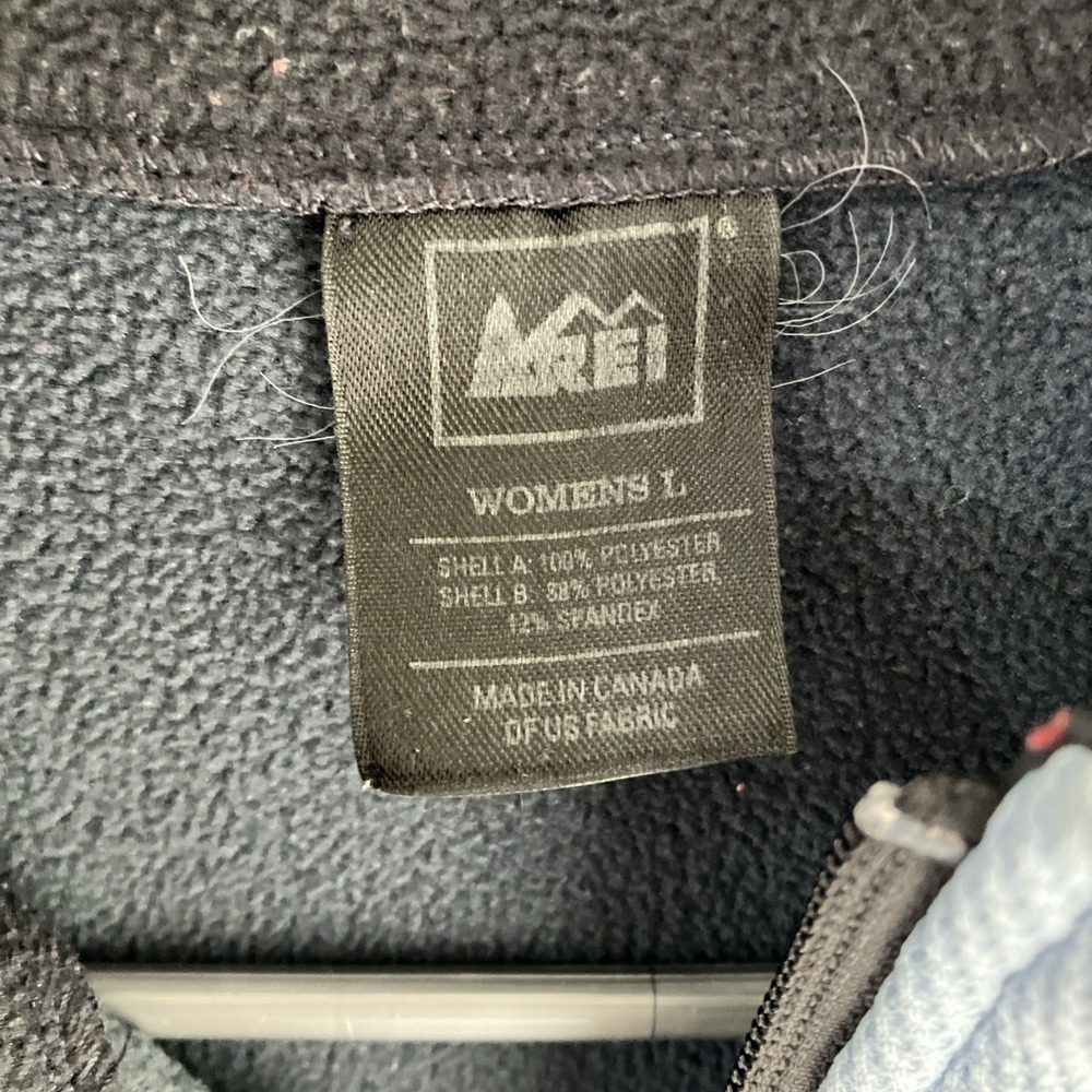 REI Softshell Jacket Women's L Blue Black Full Zip Fleece Lined Pullover - Picture 2 of 6